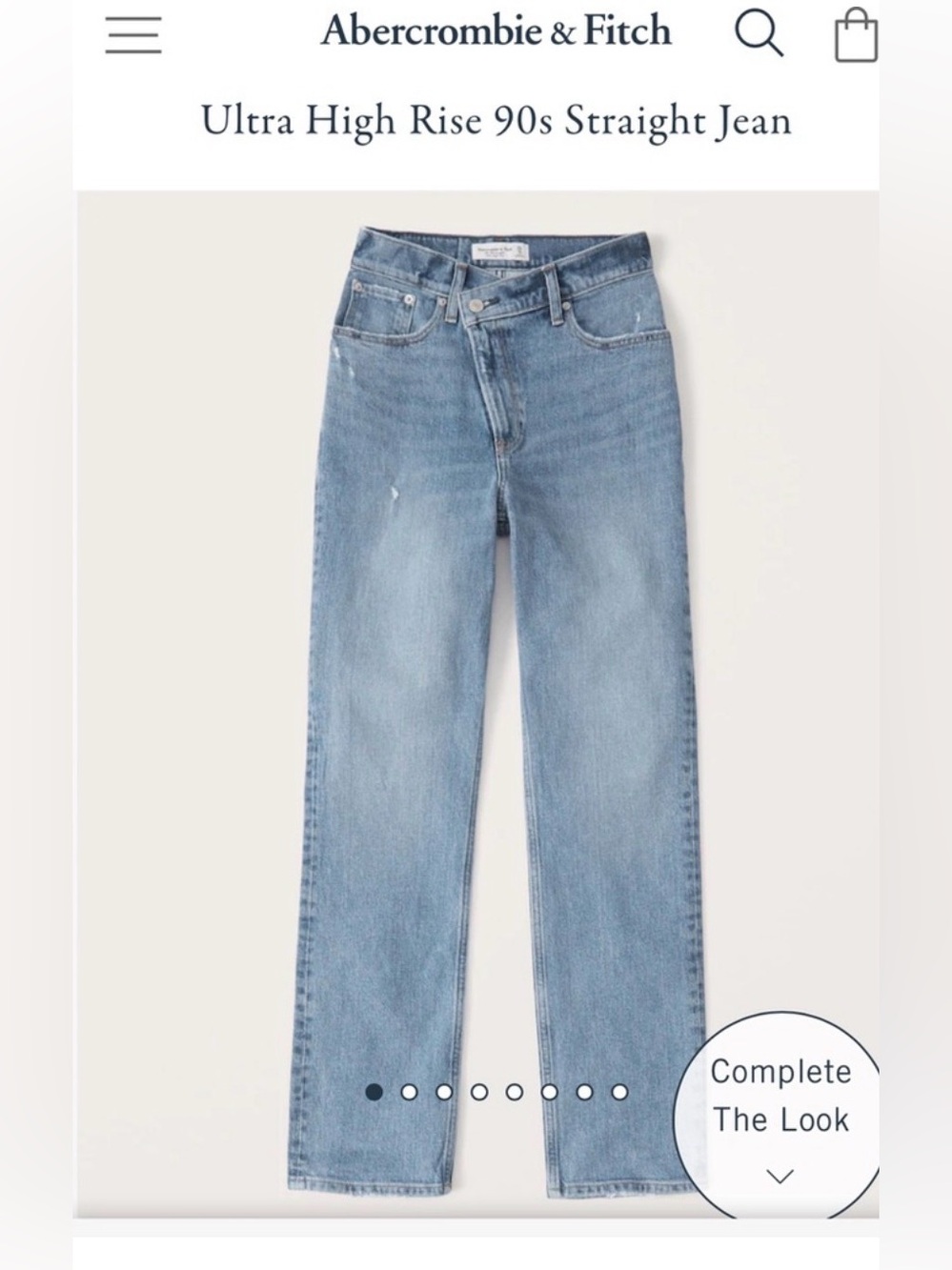 Abercrombie & Fitch Curve Love 90s Straight ultra Asymmetrical Waist Jeans 25 0